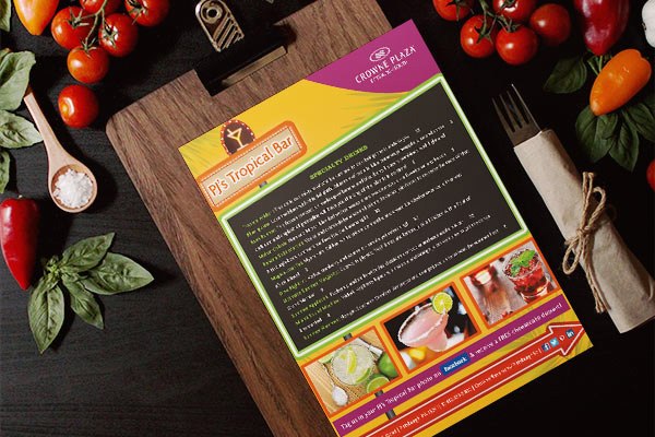Bar Speciality Drinks - Restaurant Menu Design